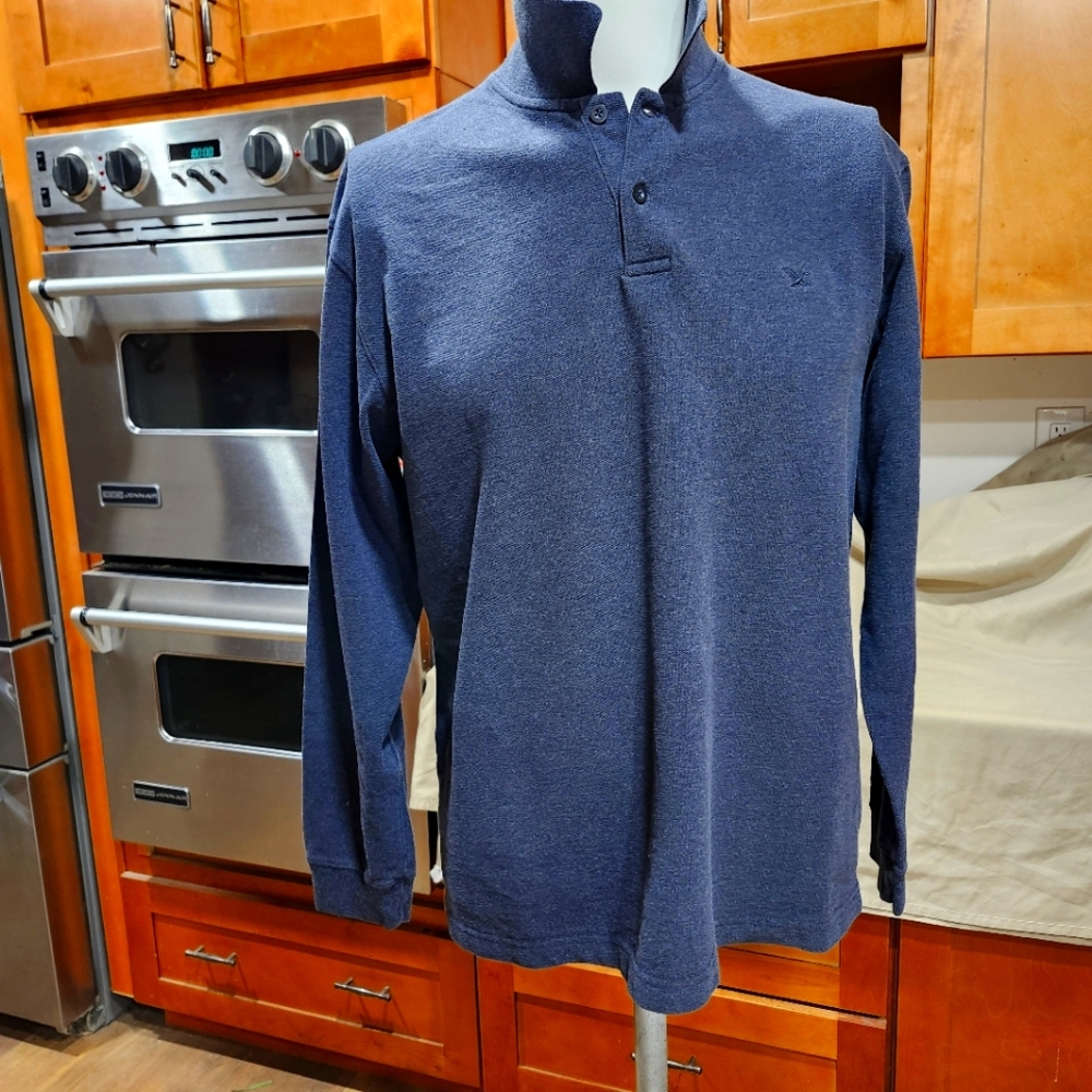 Eddie Bauer Long Sleeve 1/4 Button Pullover - Mens L